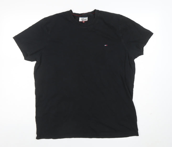 Tommy Hilfiger Denim Men's Black XL Crew Neck Cotton T-Shirt