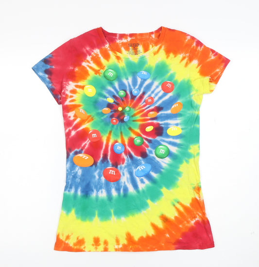 M&M's Women's Multicoloured Tie-Dye Cotton T-Shirt Size M