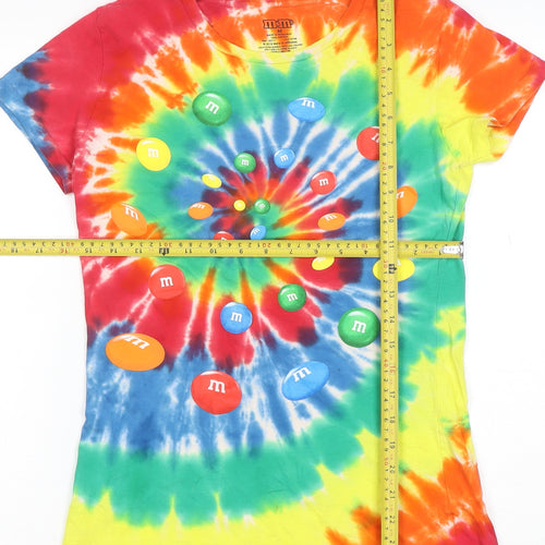 M&M's Women's Multicoloured Tie-Dye Cotton T-Shirt Size M