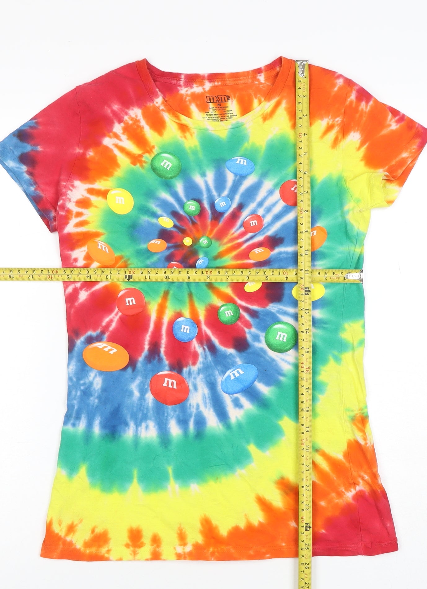 M&M's Women's Multicoloured Tie-Dye Cotton T-Shirt Size M