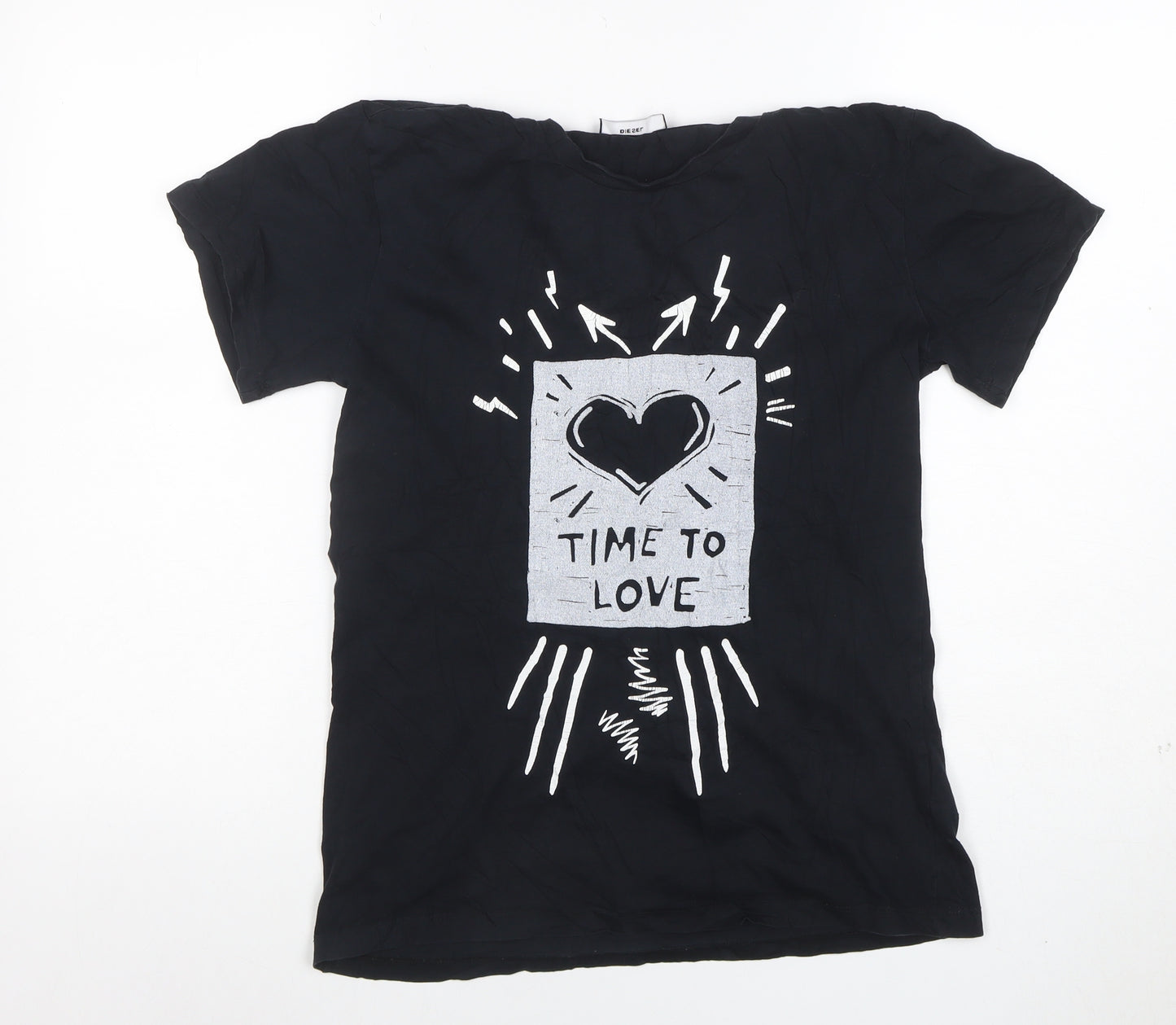 Diesel Men’s Black Short Sleeve Graphic Love T-Shirt Size S