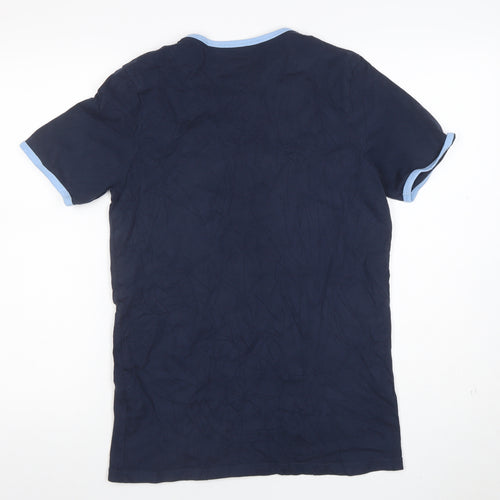 Fluid Mens Navy Blue Short Sleeve Crew Neck Cotton T-Shirt Size S