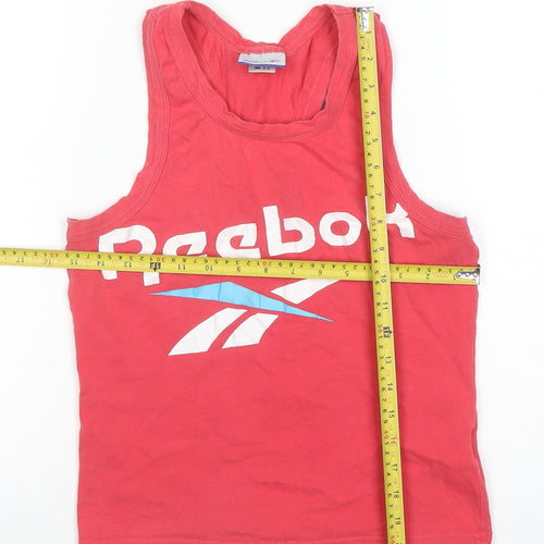 Reebok Womens Red Racerback Cotton Tank Top Size 12