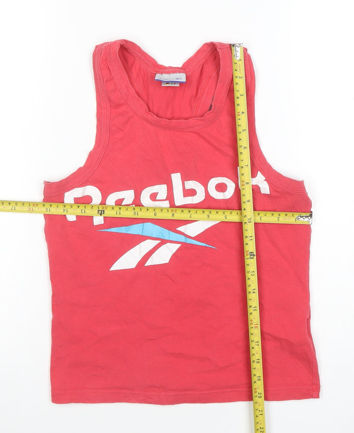 Reebok Womens Red Racerback Cotton Tank Top Size 12
