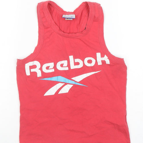 Reebok Womens Red Racerback Cotton Tank Top Size 12