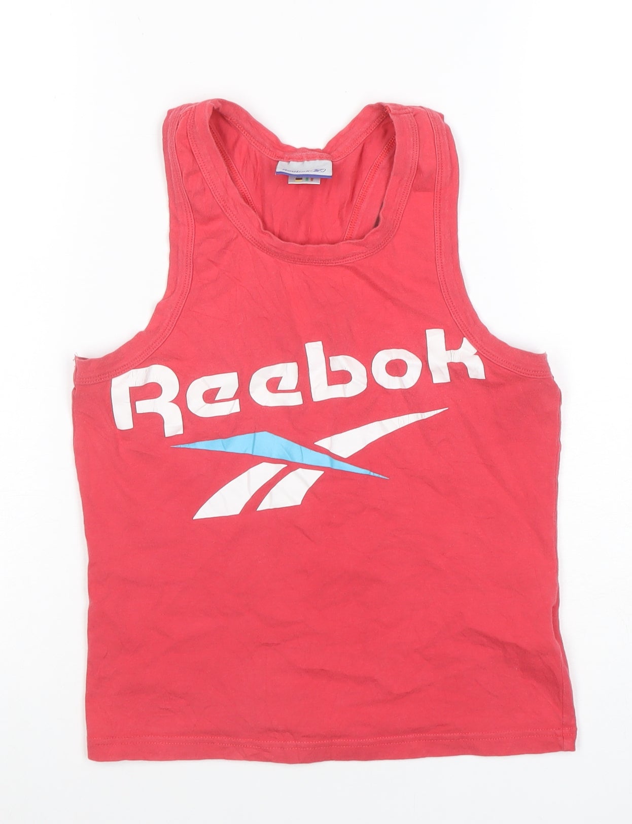 Reebok Womens Red Racerback Cotton Tank Top Size 12