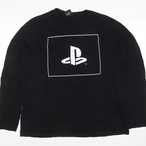 Primark Men’s Black PlayStation Long Sleeve Cotton T-Shirt 2XL