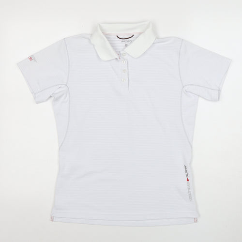 Musto Women's White Polo Shirt Size 12 Short Sleeve Lightweight
