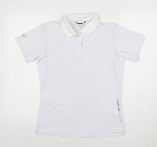 Musto Women's White Polo Shirt Size 12 Short Sleeve Lightweight