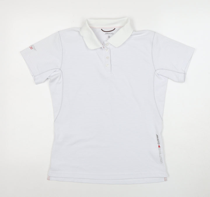 Musto Women's White Polo Shirt Size 12 Short Sleeve Lightweight