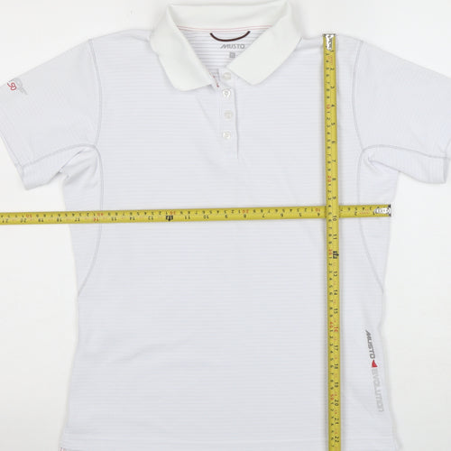 Musto Women's White Polo Shirt Size 12 Short Sleeve Lightweight