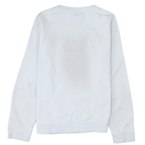 Nike Boys White Standard Fit XL Sweatshirt with Logo Print