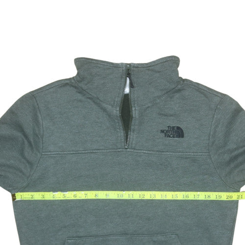 The North Face Mens Grey Small 1/4 Zip Fleece Sweatshirt
