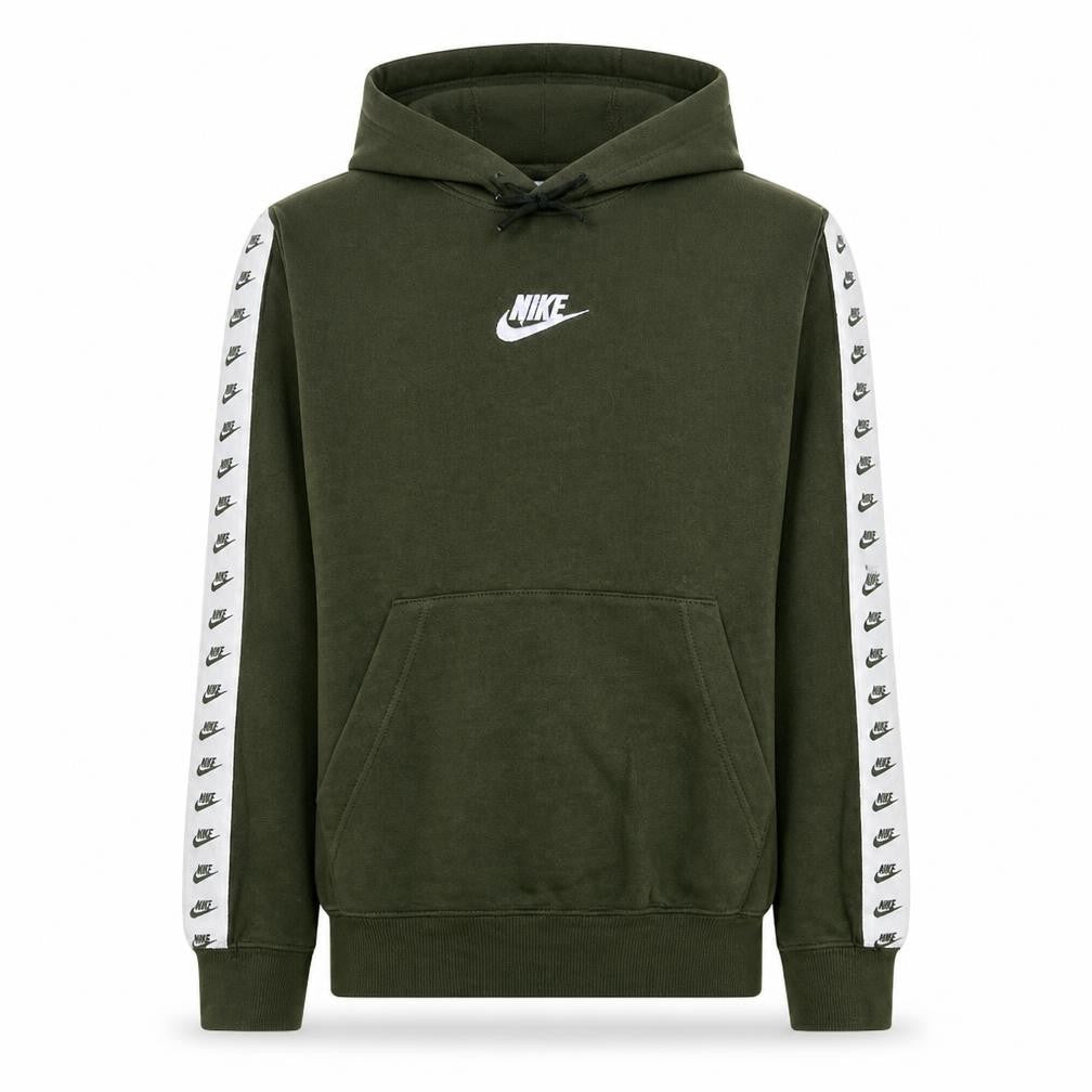 Front view of Nike Men's Green Logo Pullover Hoodie, size S, Fleece Sweatshirt