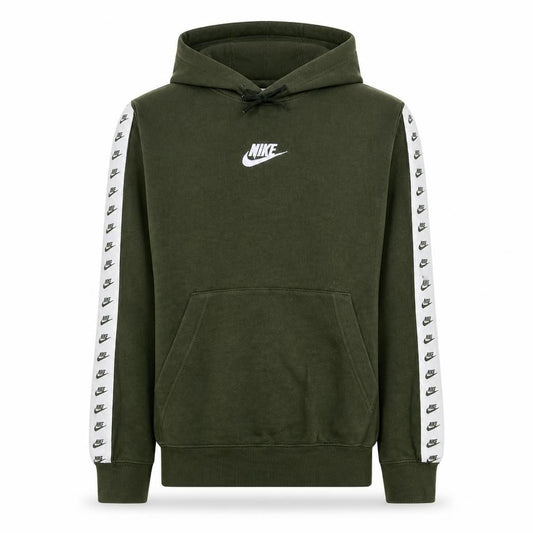 Front view of Nike Men's Green Logo Pullover Hoodie, size S, Fleece Sweatshirt