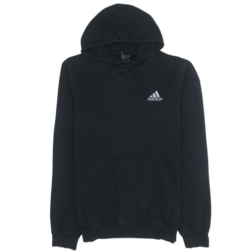 Adidas Men's Black Small Pullover Hoodie with Logo and Drawstring