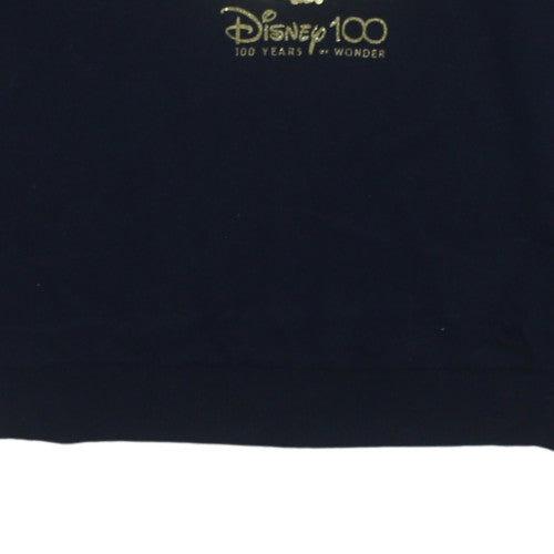 Disney 100 George Womens Black Gold Sequin Mickey Sweatshirt L 16-18