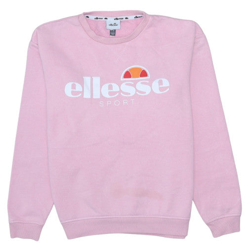 Ellesse Women Pink Cotton Blend Pullover Sweatshirt UK 10