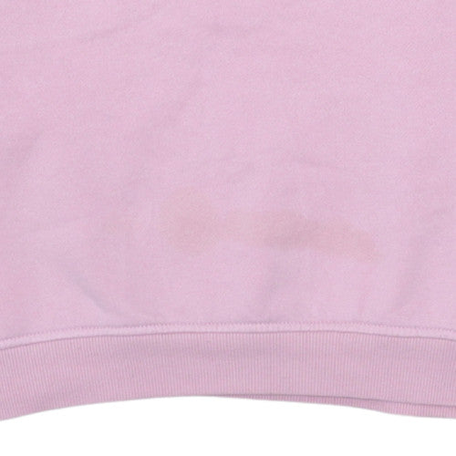 Ellesse Women Pink Cotton Blend Pullover Sweatshirt UK 10