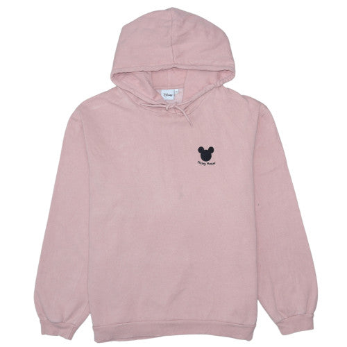 Disney Women Pink Mickey Mouse Hoodie XL Pullover Cotton Blend