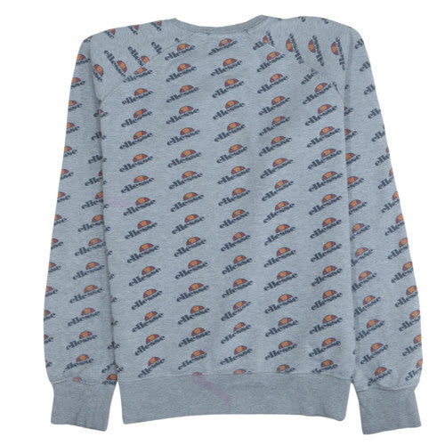 Ellesse Mens Grey Logo Print Crew Neck Sweatshirt Size L