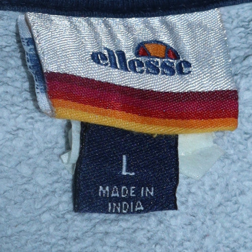 Ellesse Mens Grey Logo Print Crew Neck Sweatshirt Size L