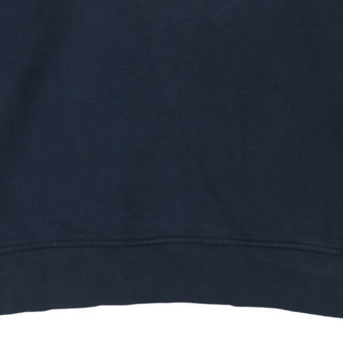 Adidas Men Blue Logo Pullover Sweatshirt Crew Neck Long Sleeve M