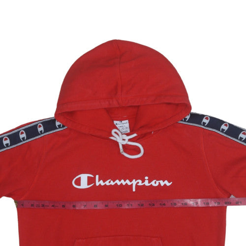 Champion Women Red Pullover Hoodie Small Hooded Logo Sweatshirt