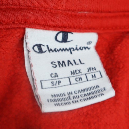 Champion Women Red Pullover Hoodie Small Hooded Logo Sweatshirt