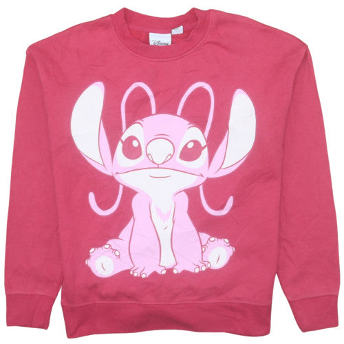 Disney Women Pink Pullover Sweatshirt 2XS Angel Cartoon Character