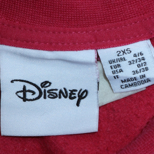Disney Women Pink Pullover Sweatshirt 2XS Angel Cartoon Character