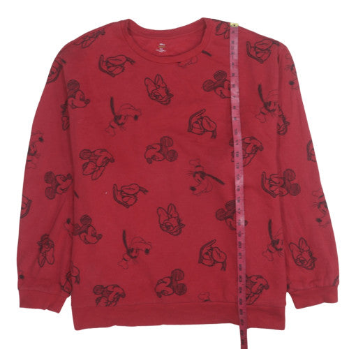 Disney Womens Red 3XL Pullover Sweatshirt with Mickey Print