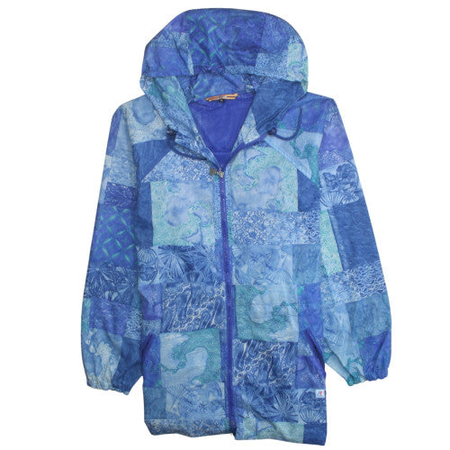 Kenzo Men’s Blue Dragon Print Hooded Windbreaker Jacket M