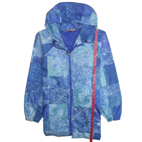 Kenzo Men’s Blue Dragon Print Hooded Windbreaker Jacket M