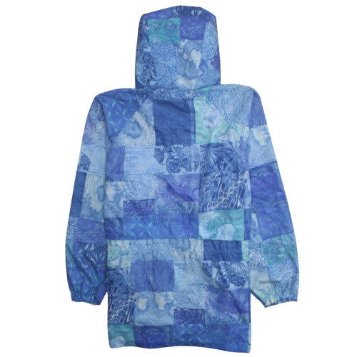 Kenzo Men’s Blue Dragon Print Hooded Windbreaker Jacket M