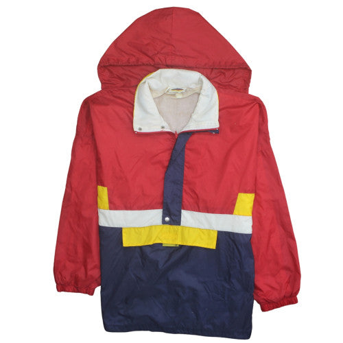 Luciano Mens Multicoloured L Hooded Anorak 90s Retro Windbreaker Jacket