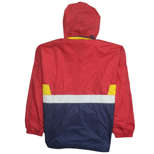 Luciano Mens Multicoloured L Hooded Anorak 90s Retro Windbreaker Jacket