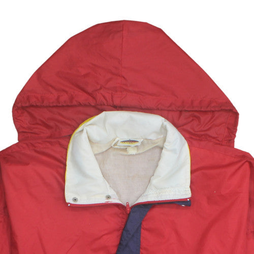 Luciano Mens Multicoloured L Hooded Anorak 90s Retro Windbreaker Jacket