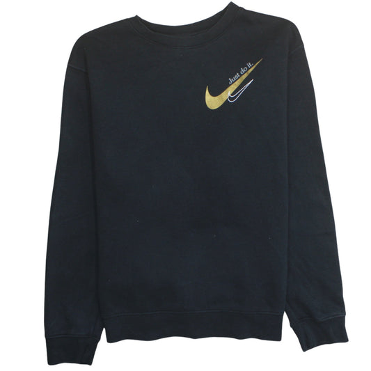 Nike Women's Black Gold Logo XL Pullover Sweatshirt
