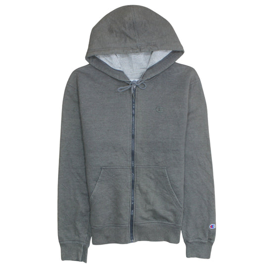 Champion Men's Grey Full Zip Hoodie Size S Cotton Blend