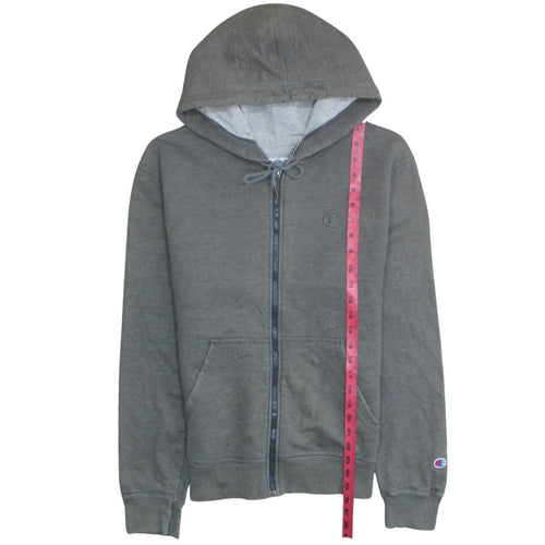 Champion Men's Grey Full Zip Hoodie Size S Cotton Blend