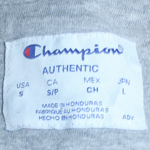 Champion Men's Grey Full Zip Hoodie Size S Cotton Blend