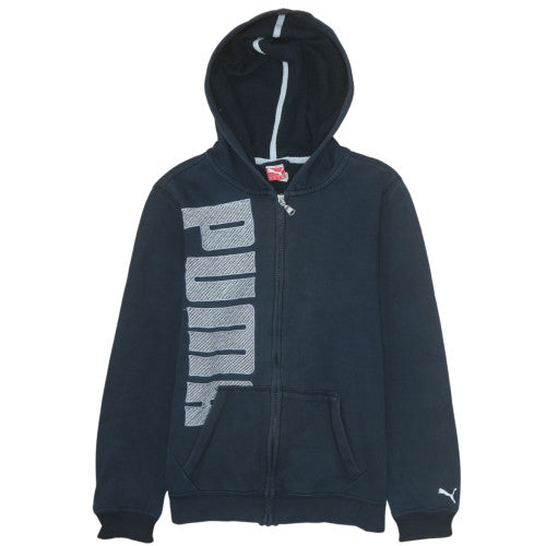 Puma Boys Blue Full Zip Hoodie Size 14 (164) Cotton Blend