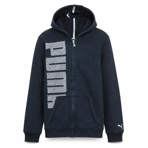 Puma Boys Blue Full Zip Hoodie Size 14 (164) Cotton Blend