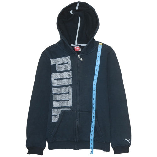 Puma Boys Blue Full Zip Hoodie Size 14 (164) Cotton Blend