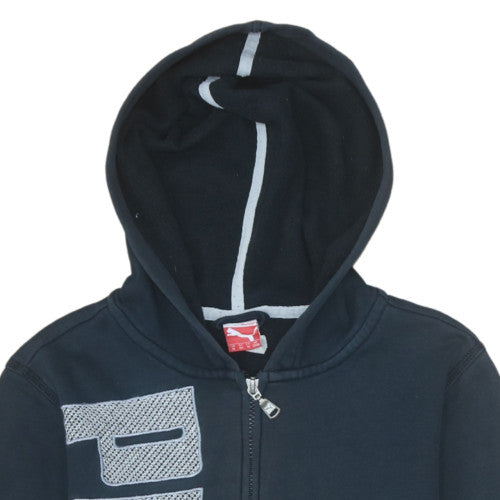 Puma Boys Blue Full Zip Hoodie Size 14 (164) Cotton Blend
