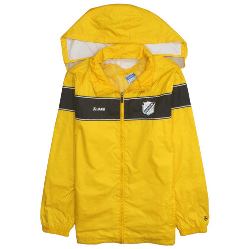 Jako Men's Yellow Windbreaker Jacket L Hooded Lightweight Sports