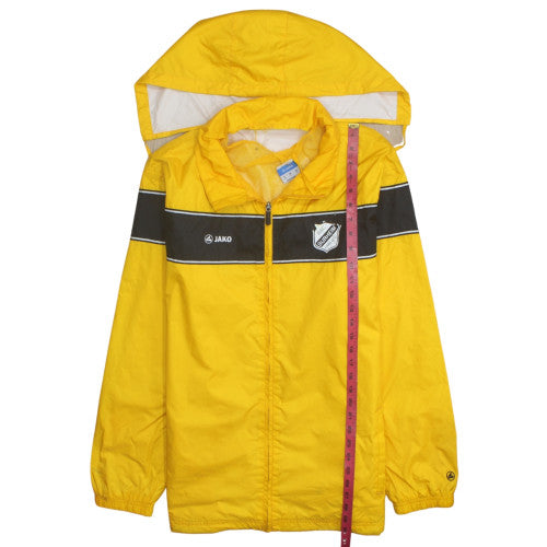 Jako Men's Yellow Windbreaker Jacket L Hooded Lightweight Sports
