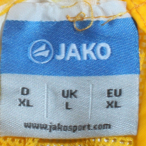 Jako Men's Yellow Windbreaker Jacket L Hooded Lightweight Sports
