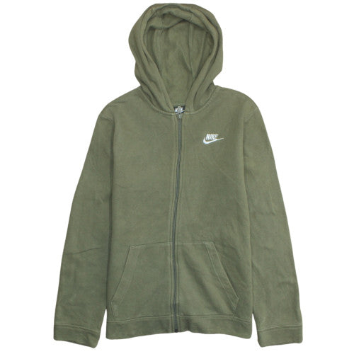 Nike Boys Khaki Full Zip Hoodie XL Green Fleece Sweatshirt